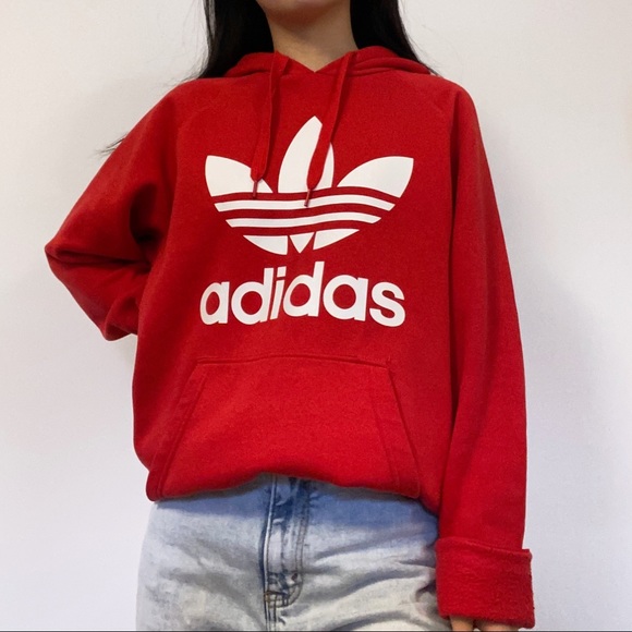 Red adidas hoodie - Picture 2 of 2